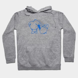 Minimalist art of a funny event with Pelican and Capybara in blue ink Hoodie